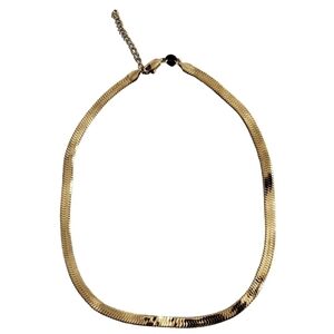 Gold vermeil Jennifer Zeuner Karli Herringbone Etched Necklace